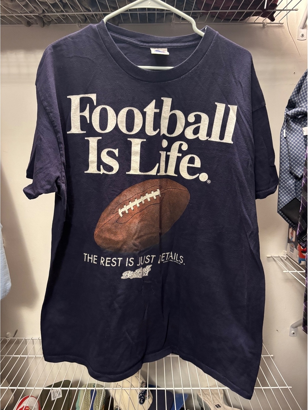 Delta RS Football Is Life Graphic T-Shirt XL Navy Blue